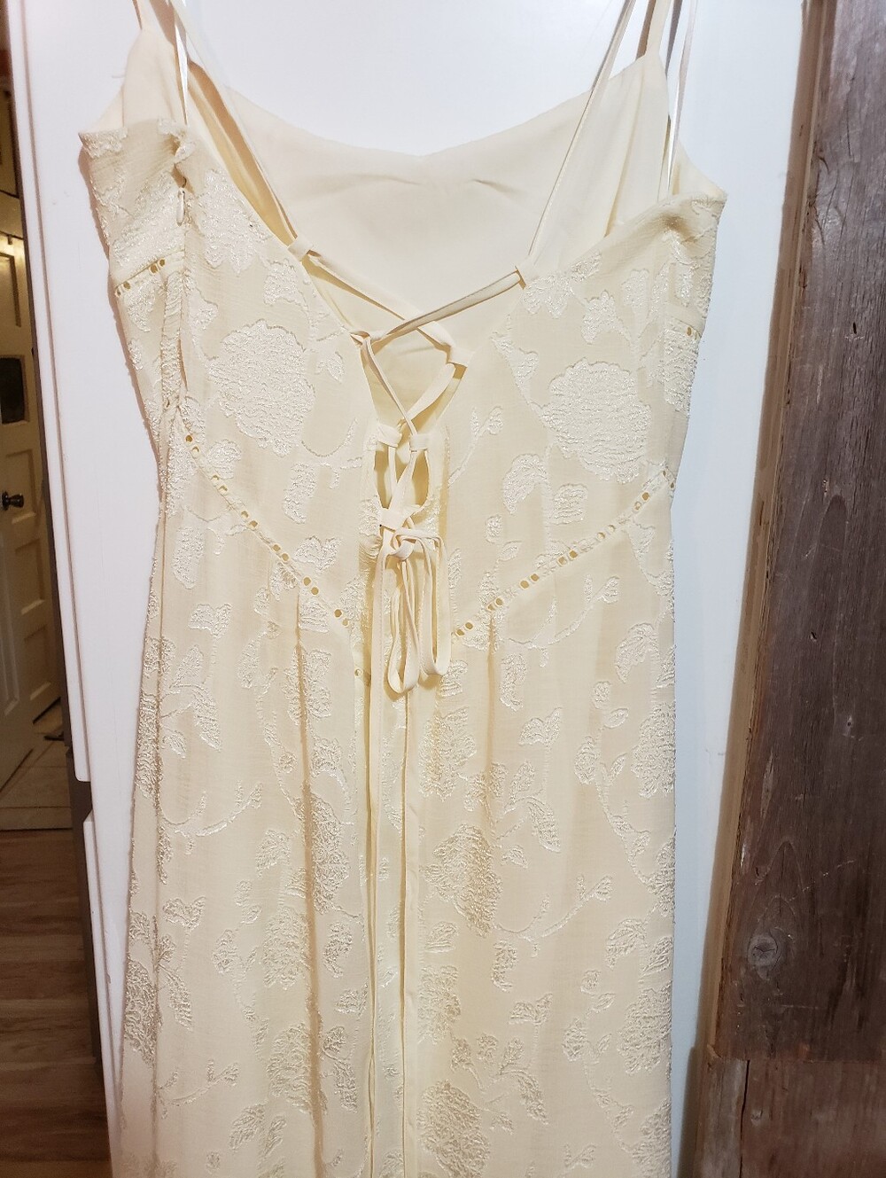 Princess Polly South Of France Pastel Yellow Maxi Dress Corset Lace Up Back 10 - Picture 3 of 3